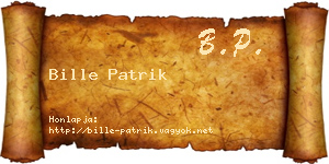 Bille Patrik névjegykártya